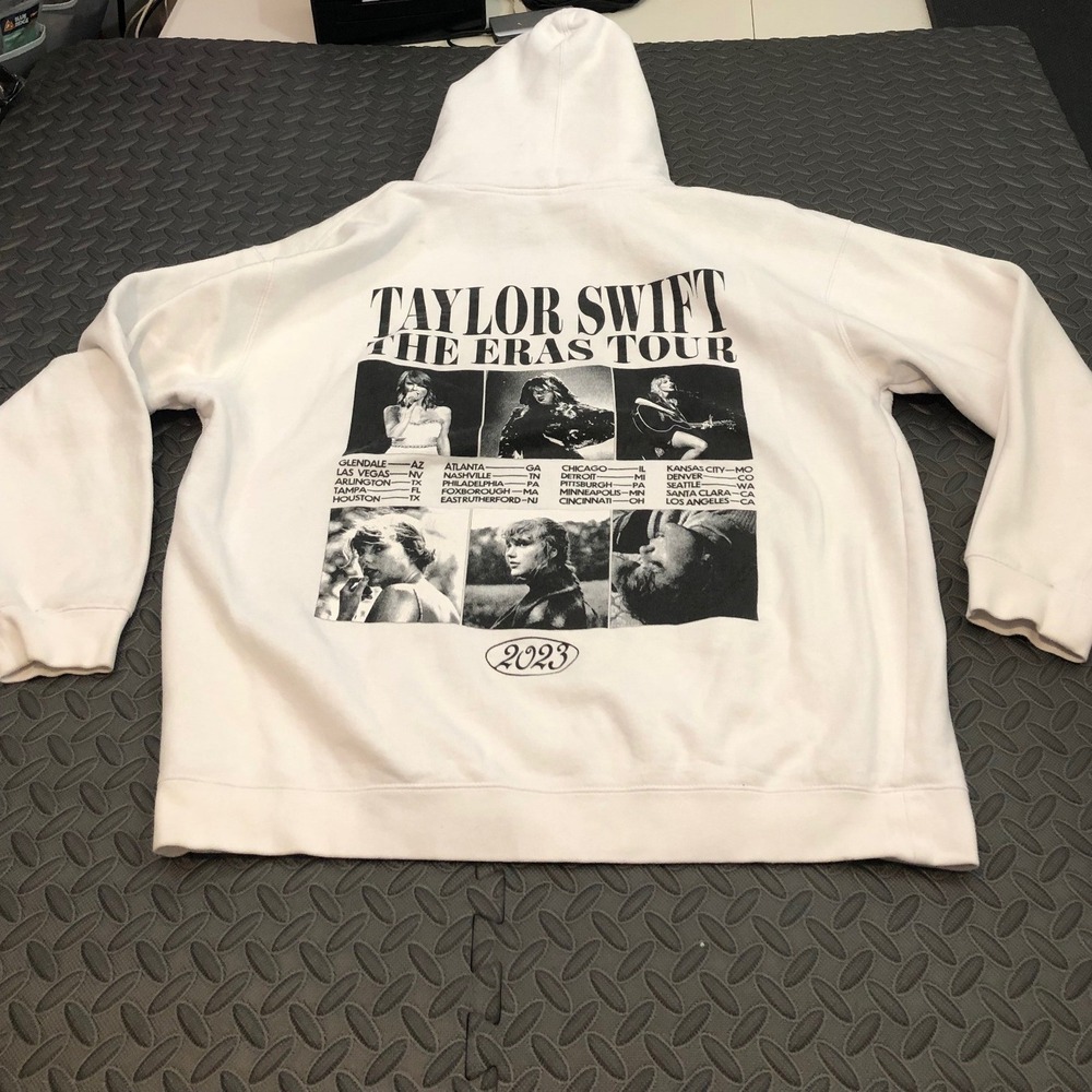 Taylor Swift The Eras Tour Hoodie Womens XL White Graphic Pullover IND4000C - Picture 9 of 9
